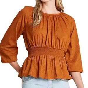 Universal Thread rusty orange smocked waist top size XL
